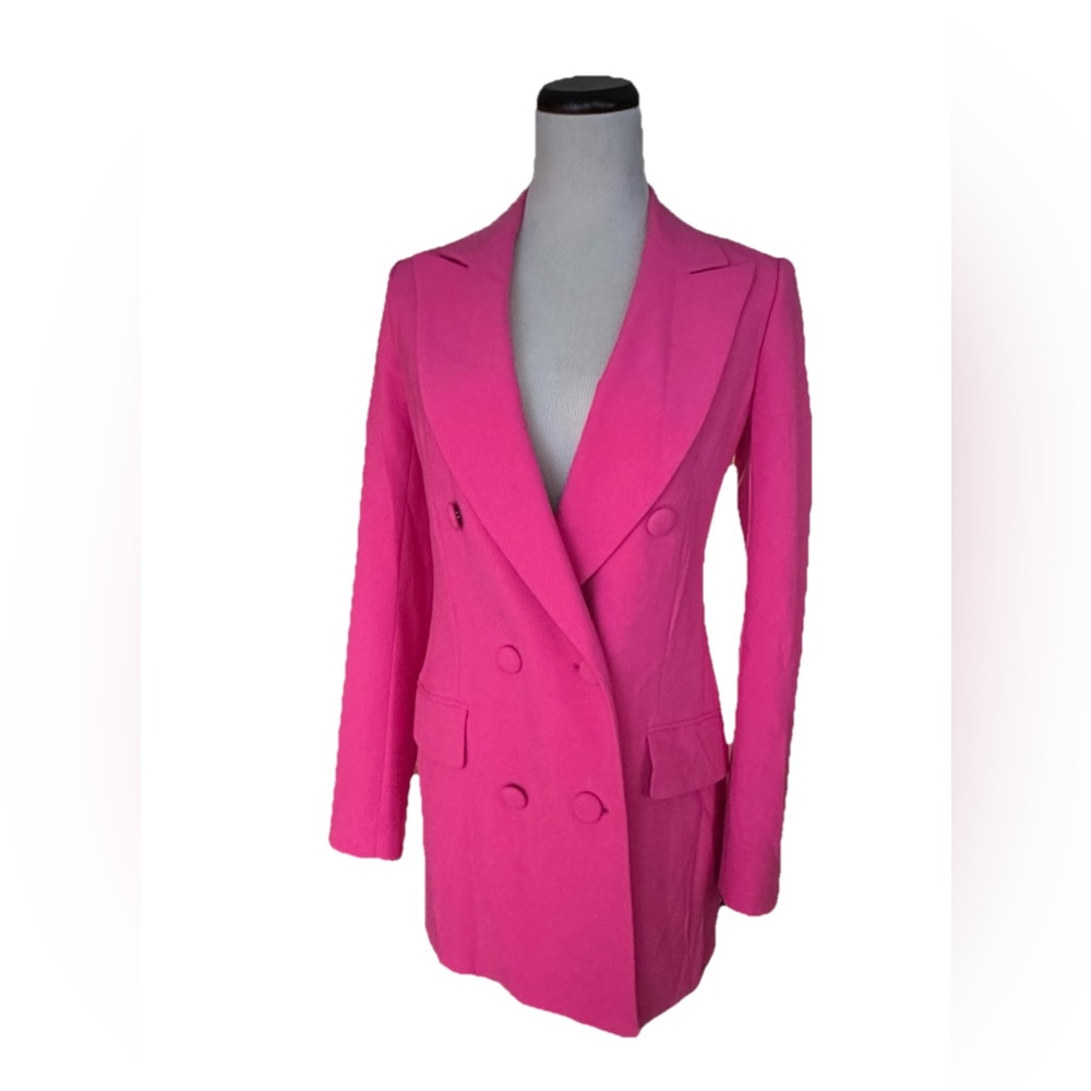 Aritzia Wilfred Vibrant Pink Double-Breasted Blazer